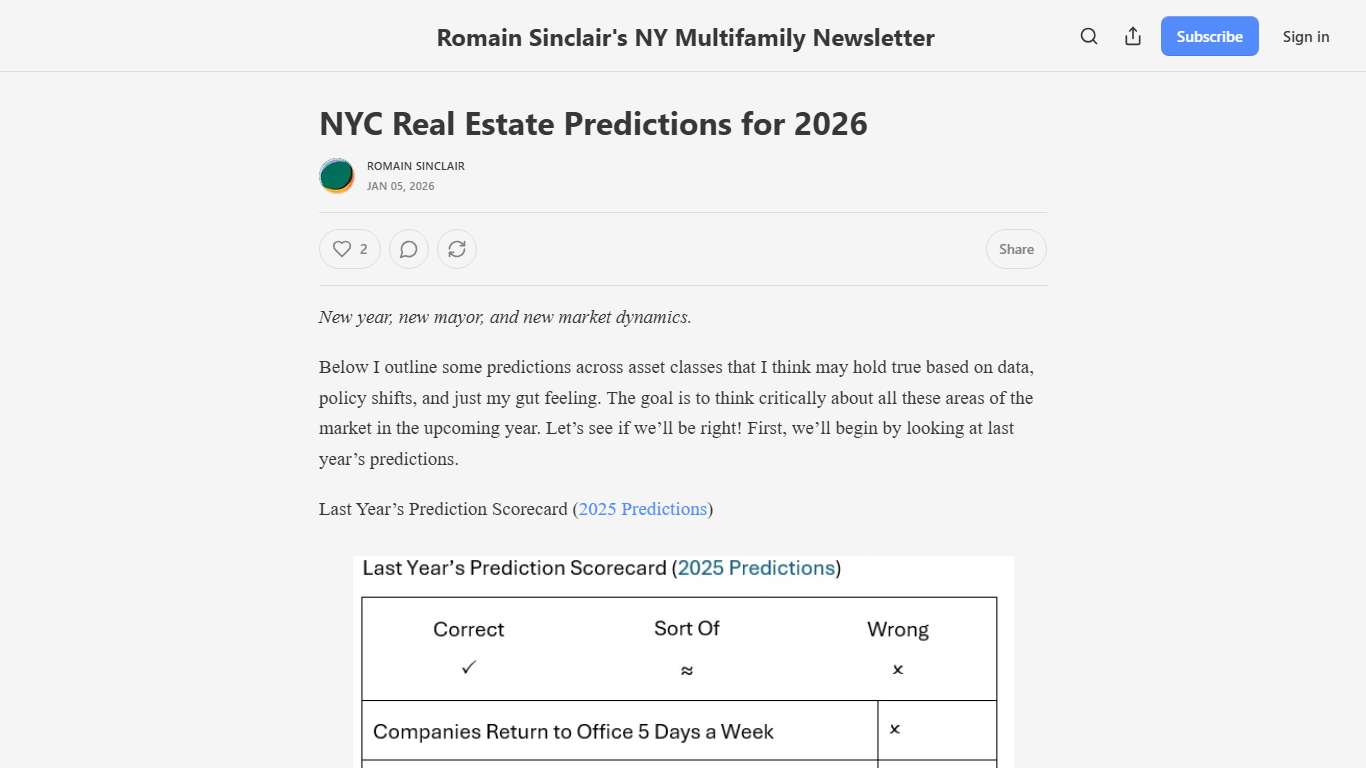 NYC Real Estate Predictions for 2026