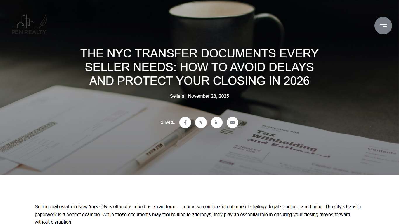 NYC Transfer Documents for Sellers-Brooklyn Real Estate Closing Requirements| Peter Mancini Pen Realty A Signature Experience