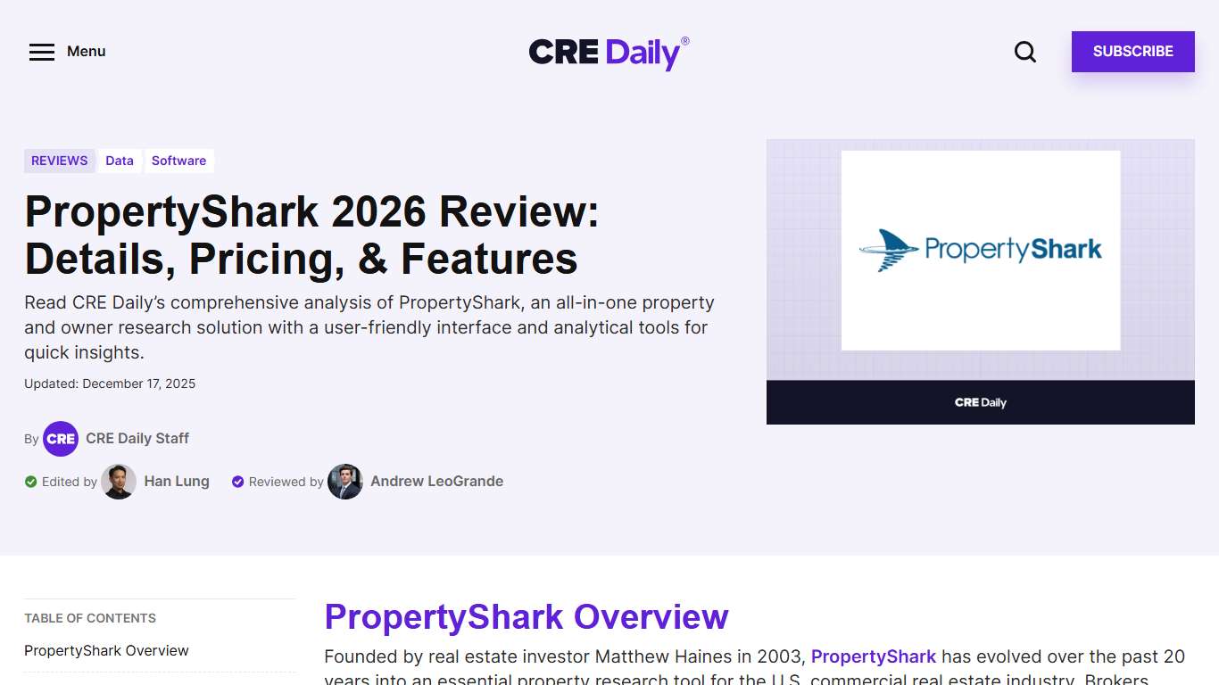 PropertyShark 2026 Review: Details, Pricing, & Features - CRE Daily